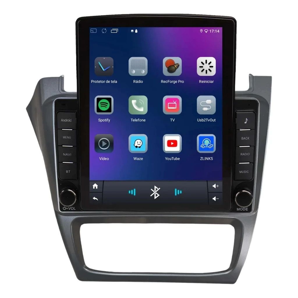 Multimidia Tesla Vw Fox 2014 Até 2021 Android Carplay Wi-fi Com Moldura + Camera de Ré