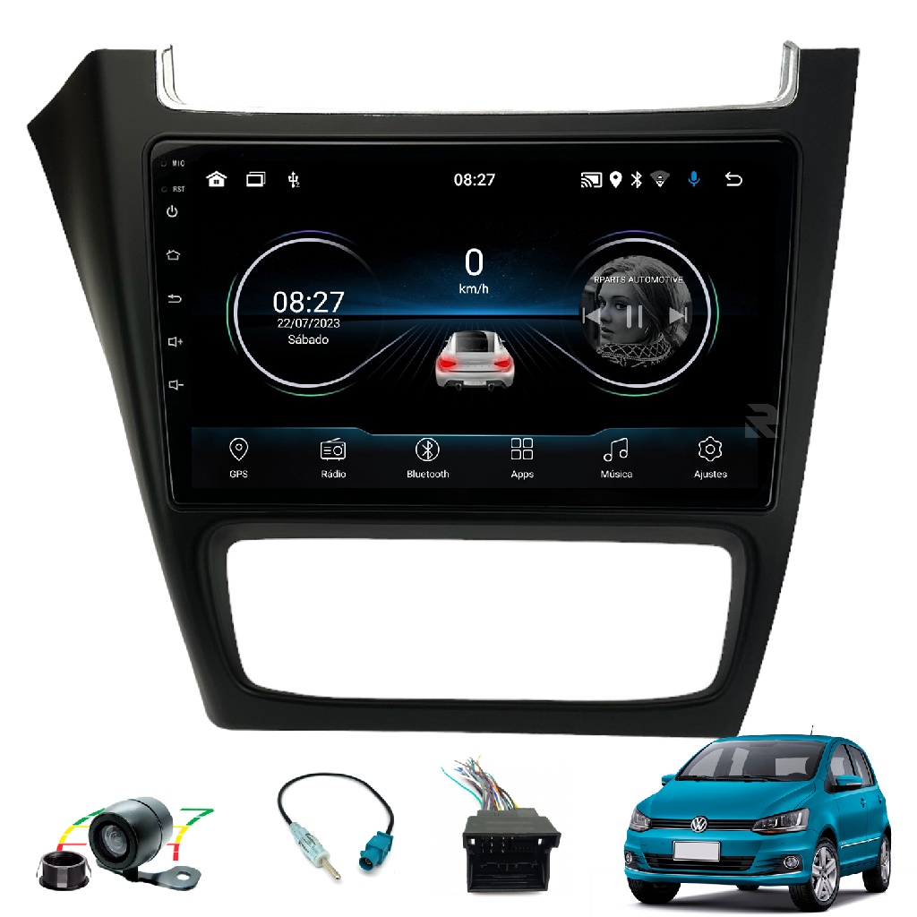 Kit Central Multimidia 9 Polegadas Android VW Fox Crossfox Spacefox G3 2014 a 2021