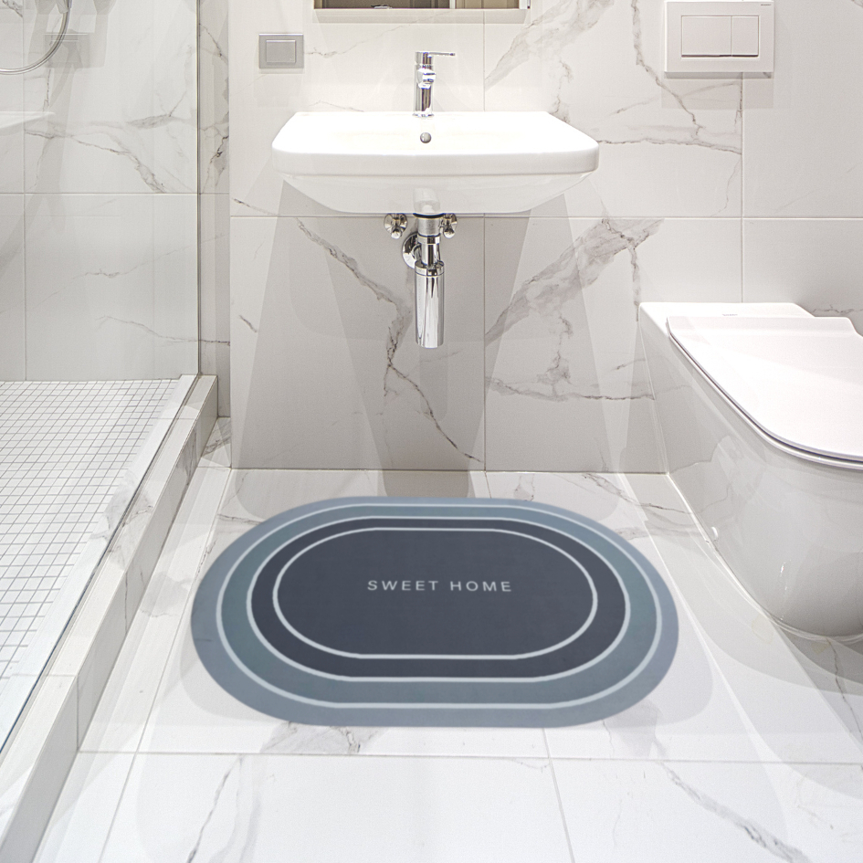 Tapete Antiderrapante de Banheiro Oval Retangulo Retangular Super Absorvente Secagem Rápida Chuveiro 40x60 CM