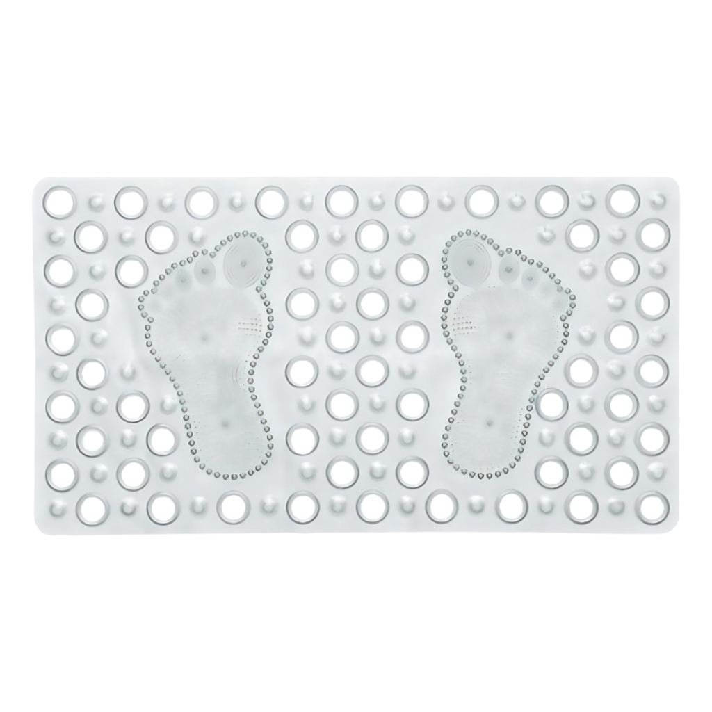 Tapete Para Banheiro Box Antiderrapante Box 66cm X 36cm Pés Chuveiro Com Ventosa Massageador