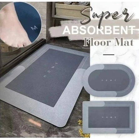 Tapete Antiderrapante de Banheiro Super Absorvente Secagem Rápida Chuveiro Cozinha Varanda-S2/S3