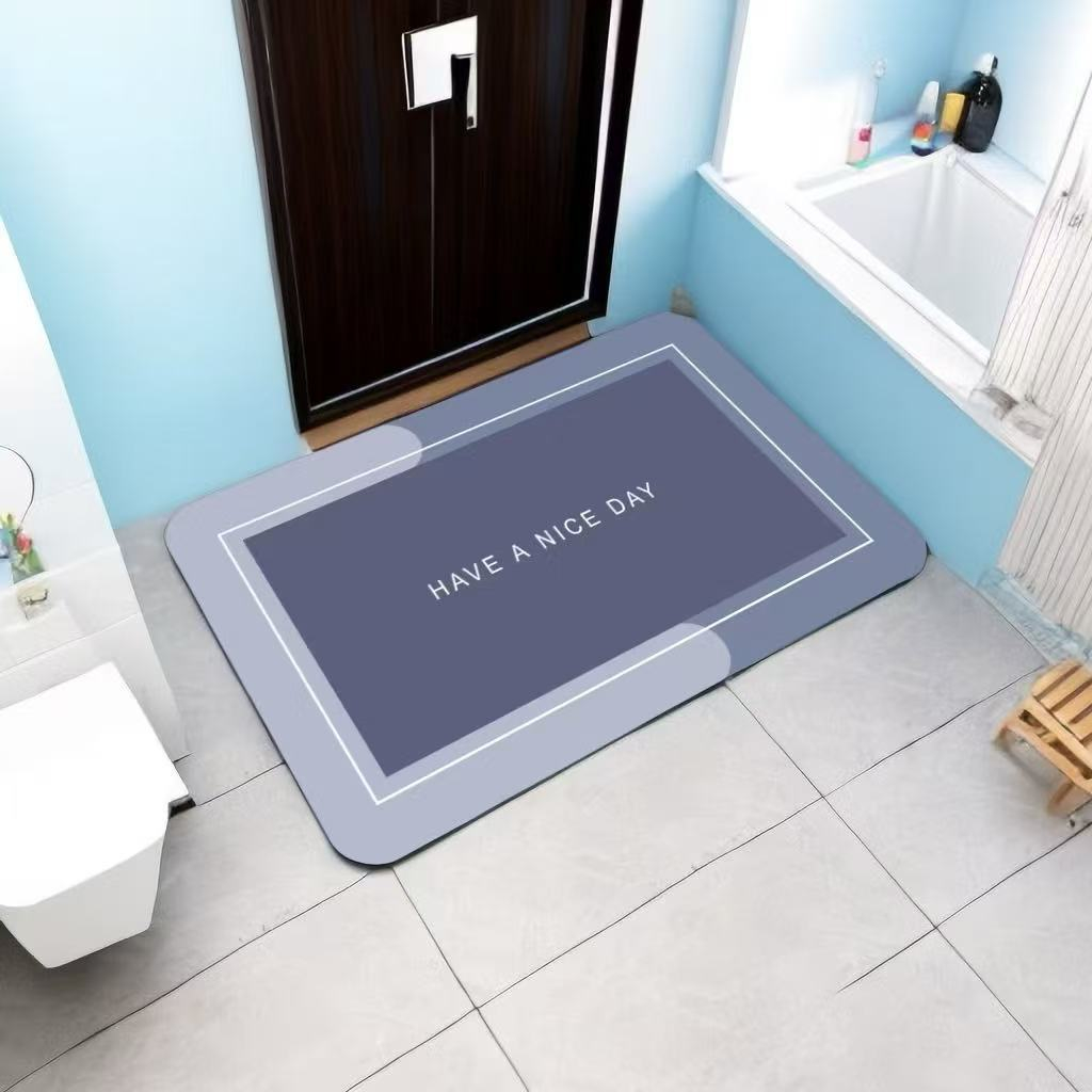 Tapete Antiderrapante de Banheiro Super Absorvente Secagem Rápida Chuveiro Cozinha Varanda 60cmx90cm