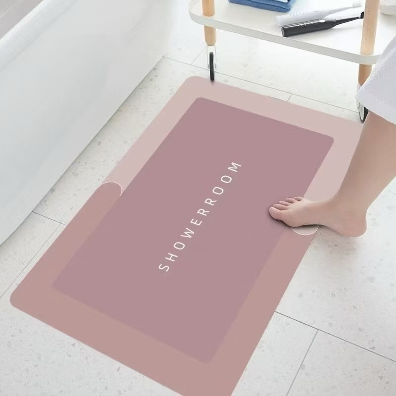 Tapete Antiderrapante de Banheiro Super Absorvente Secagem Rápida Chuveiro Cozinha Varanda 50cmx80cm