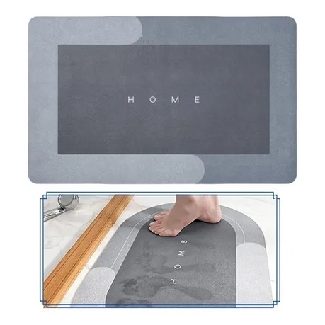 Tapete de Banheiro Super Absorvente Antiderrapante Secagem Rápida Chuveiro Cozinha Varanda 60x40cm