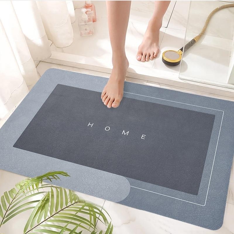 Tapete Antiderrapante de Banheiro Super Absorvente Secagem Rápida Chuveiro 38*58*4 CM