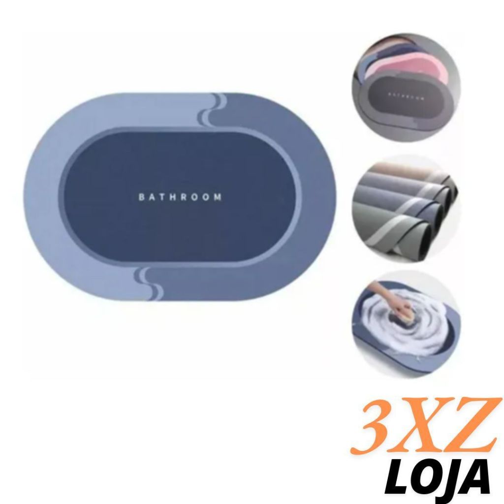 Tapete De Banheiro Bathroom Shower Antiderrapante Absorvente Banho Casa