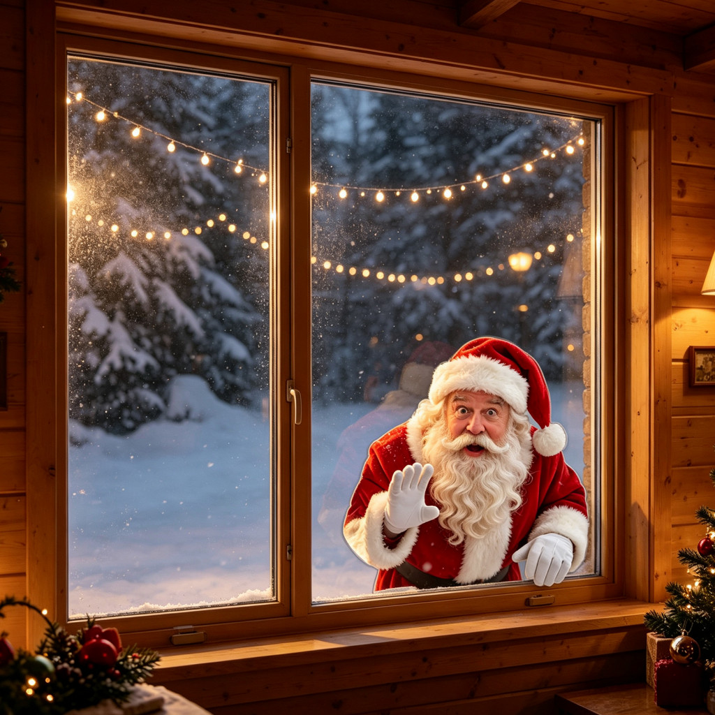 Christmas Window Clings Santa Claus Glass Decals Sticker Removable Static Cling Decal Waterproof Pvc Decoration for Home