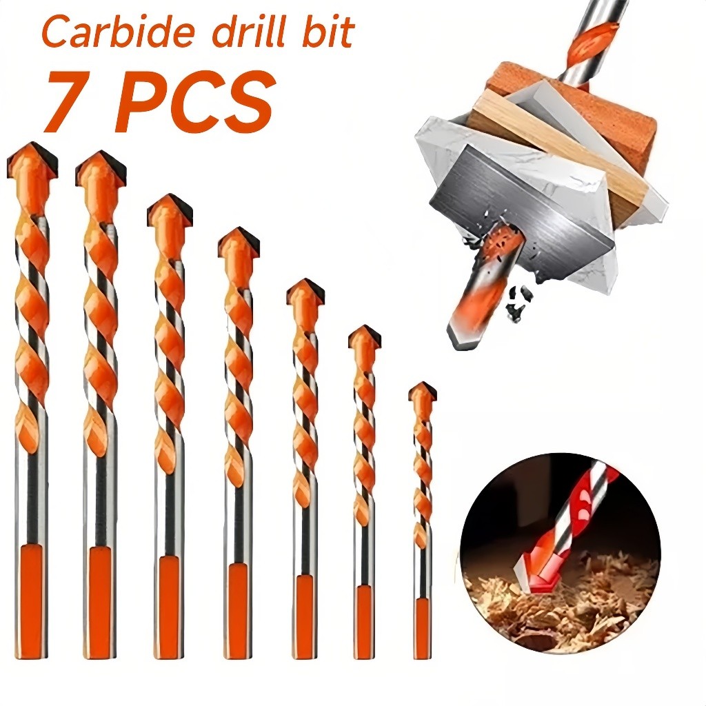 Kit 7 Broca de carboneto profissional de 3-12mm