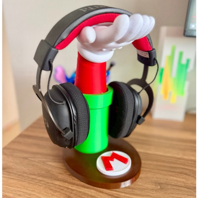 Suporte Headset Gamer Mario Luigi DK Personalizado | Porta Fone Geek