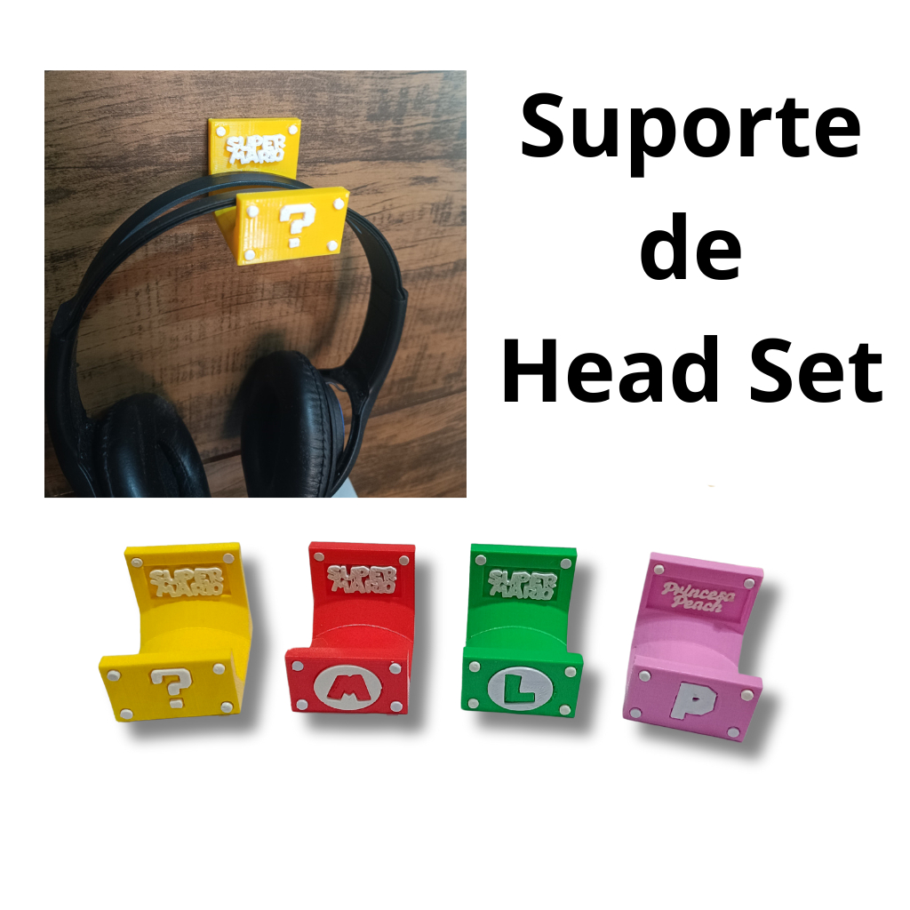 Suporte Headset Fone De Ouvido Mario Princesa Peach GEEK com dupla face