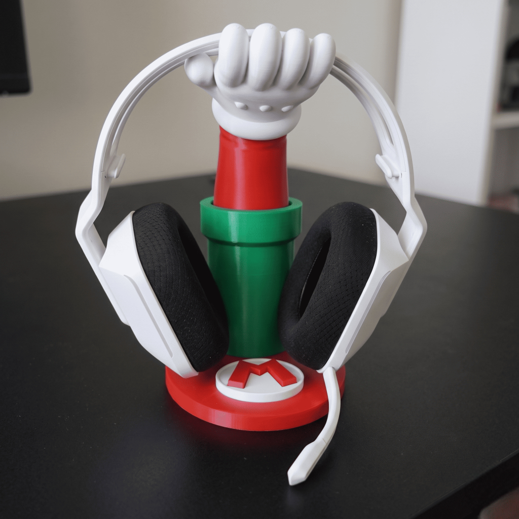 Suporte para Headset Mão do Mario – Impresso em 3D
