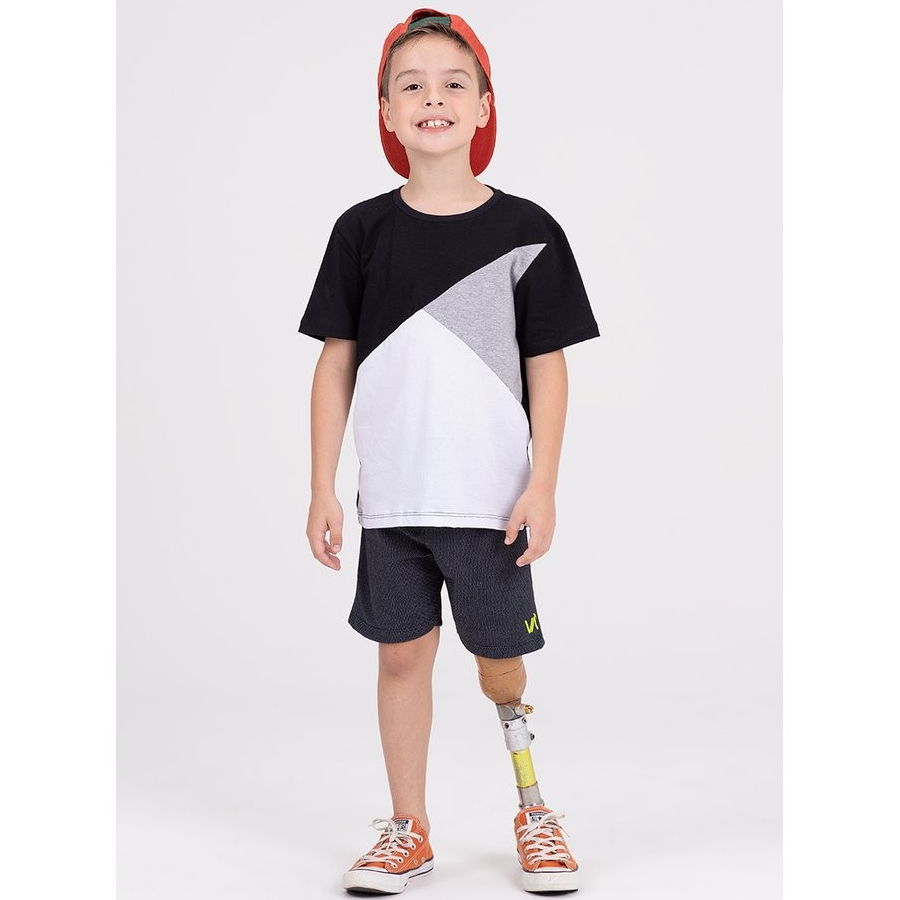 Conjunto Infantil Menino Recortes Preto