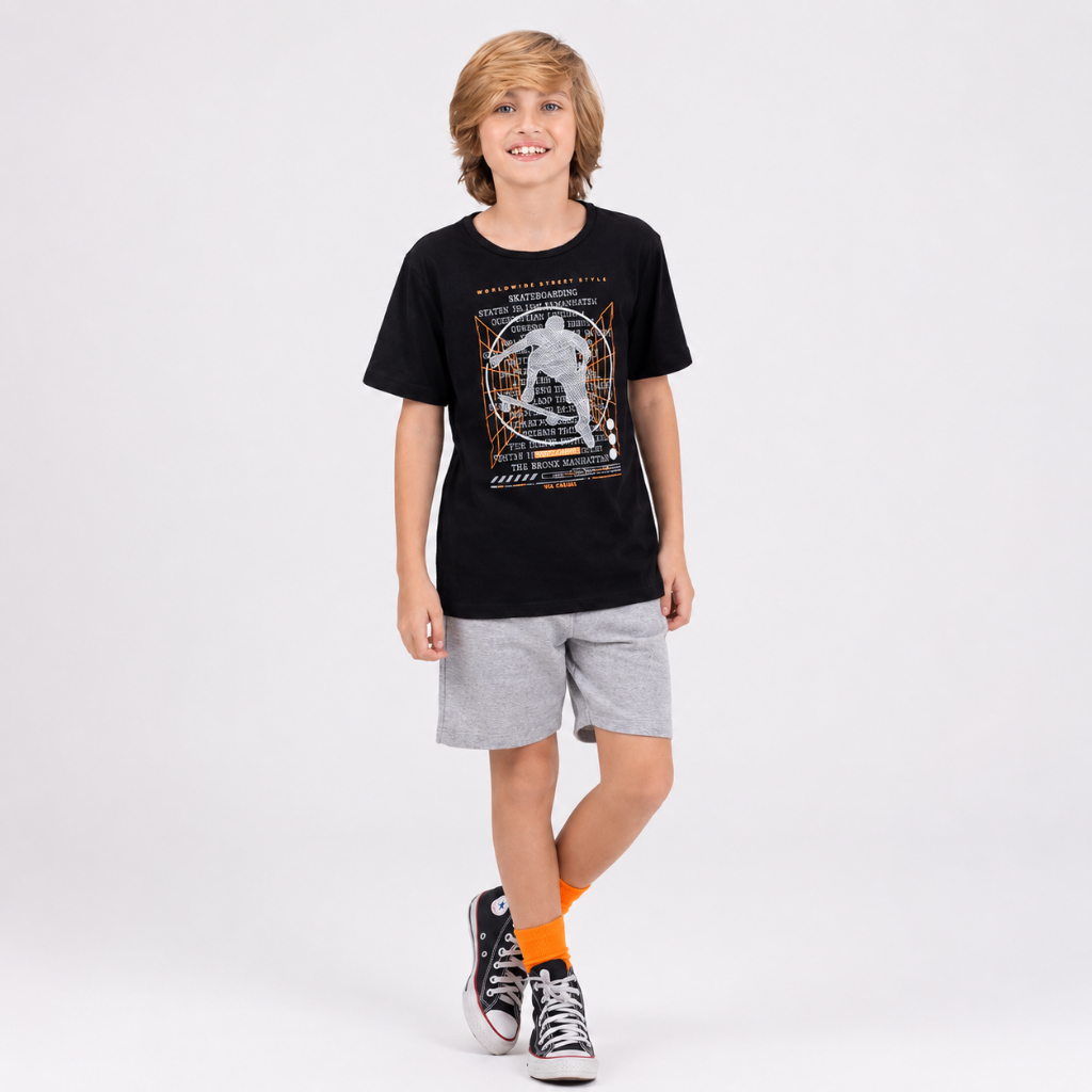 Conjunto Infantil Street Style Preto