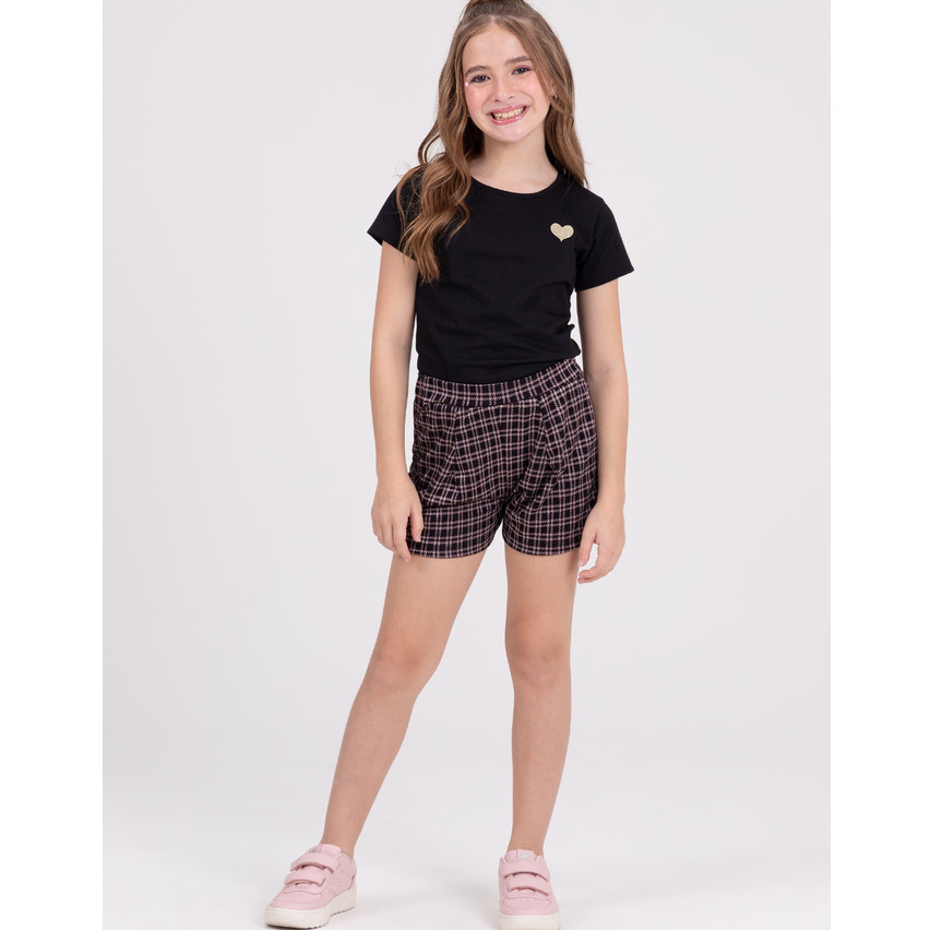 Conjunto Infantil Shiny Heart Preto