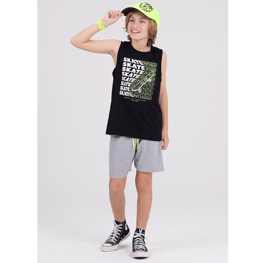 Conjunto Regata Infantil Web Skaterboard Preto