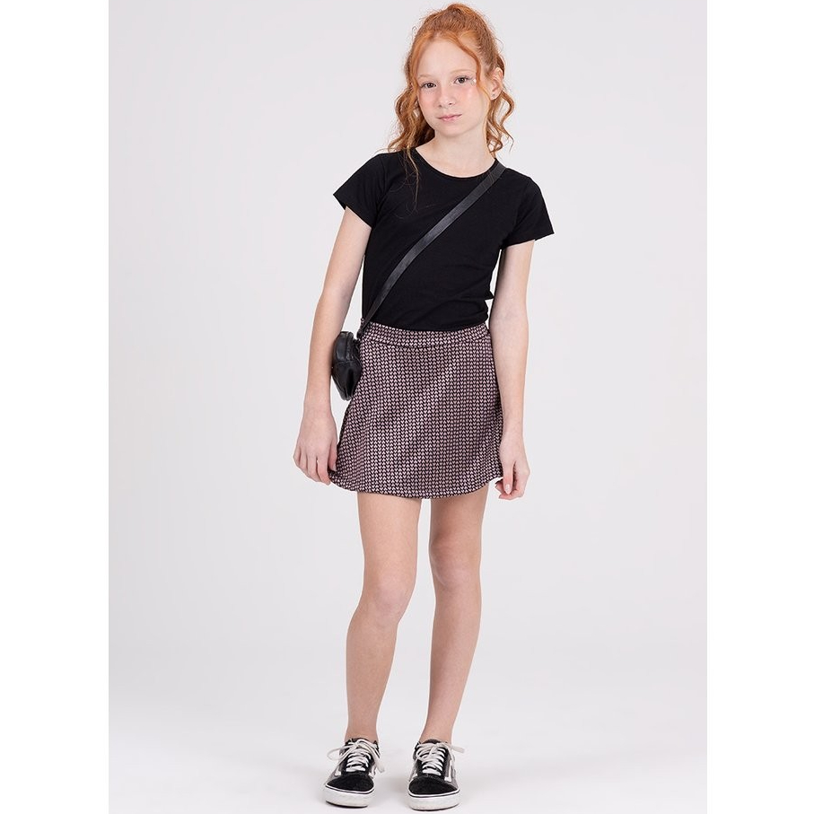Conjunto infantil Saia Basico Preto