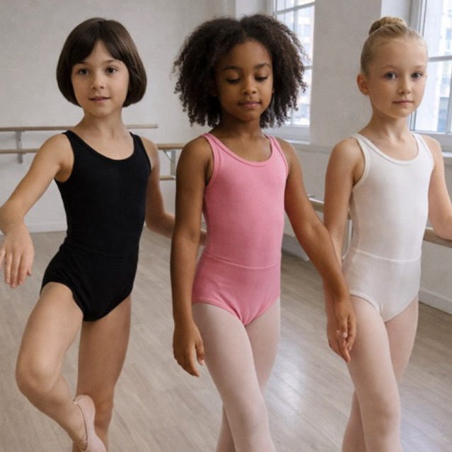 Collant Body Infantil Regata Suplex Ballet Preto, Rosa, Lilás e Branco  Roupas de Dança Ginástica Artística Apresentação