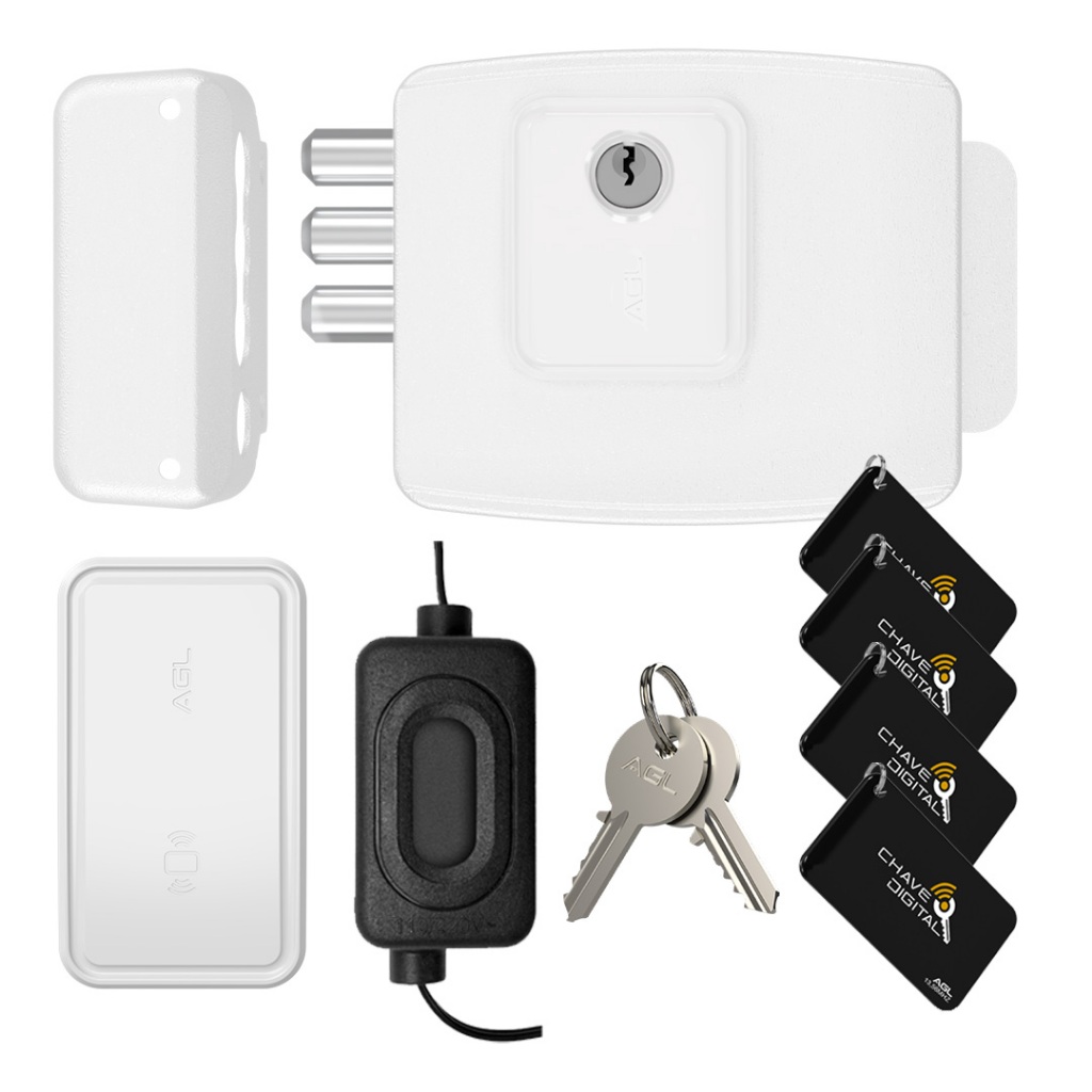 Fechadura Eletrônica Ultra Card 42mm chave branca AGL