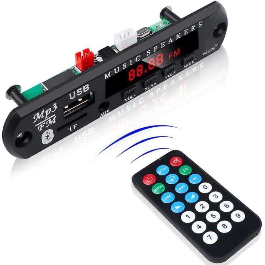 Placa Decodificadora Mp3 Bluetooth 5.0 Amplificada 10W 5V USB TF Radio FM Para Som Carro e Caixa DIY