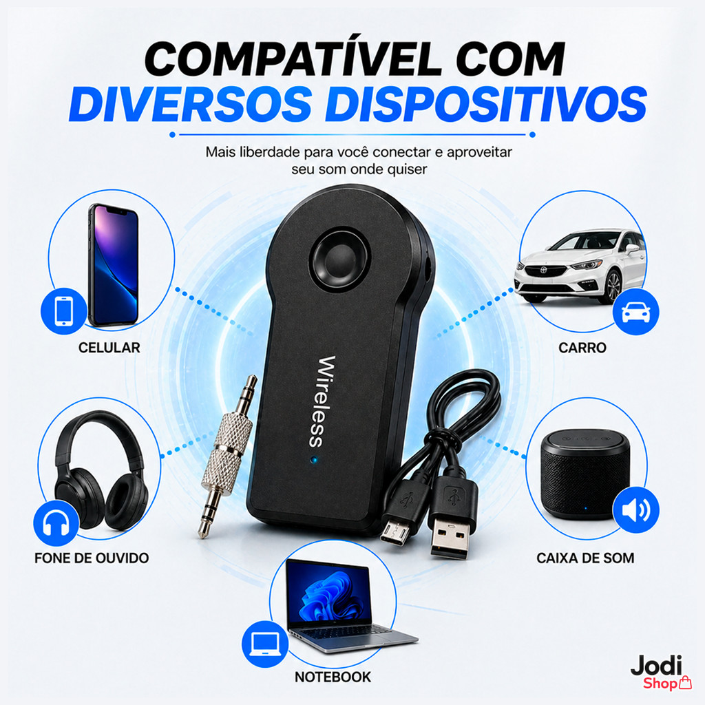 Receptor Bluetooth Automotivo P2 Sem Fio Para Som De Carro