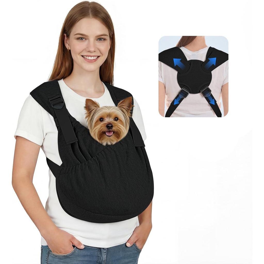 Supet Dog Sling Carrier, Bolsa de Transporte Ajustável para Filhotes, Bolsa Frontal Macia e Vestível para Dachshund e Cã