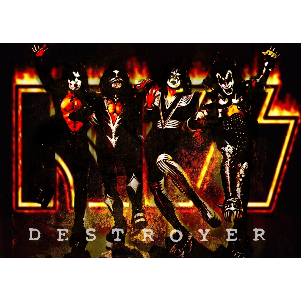 Adesivo -     Kiss Rock N Roll - Destroyer - Art Decora  -  33 Cm X 48 Cm