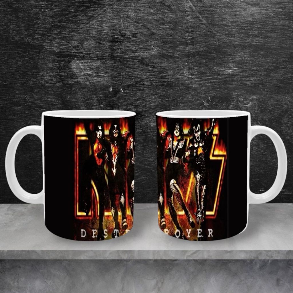 Caneca Kiss 2 Destroyer - Bandas Rock - Música - 325ml - Porcelana