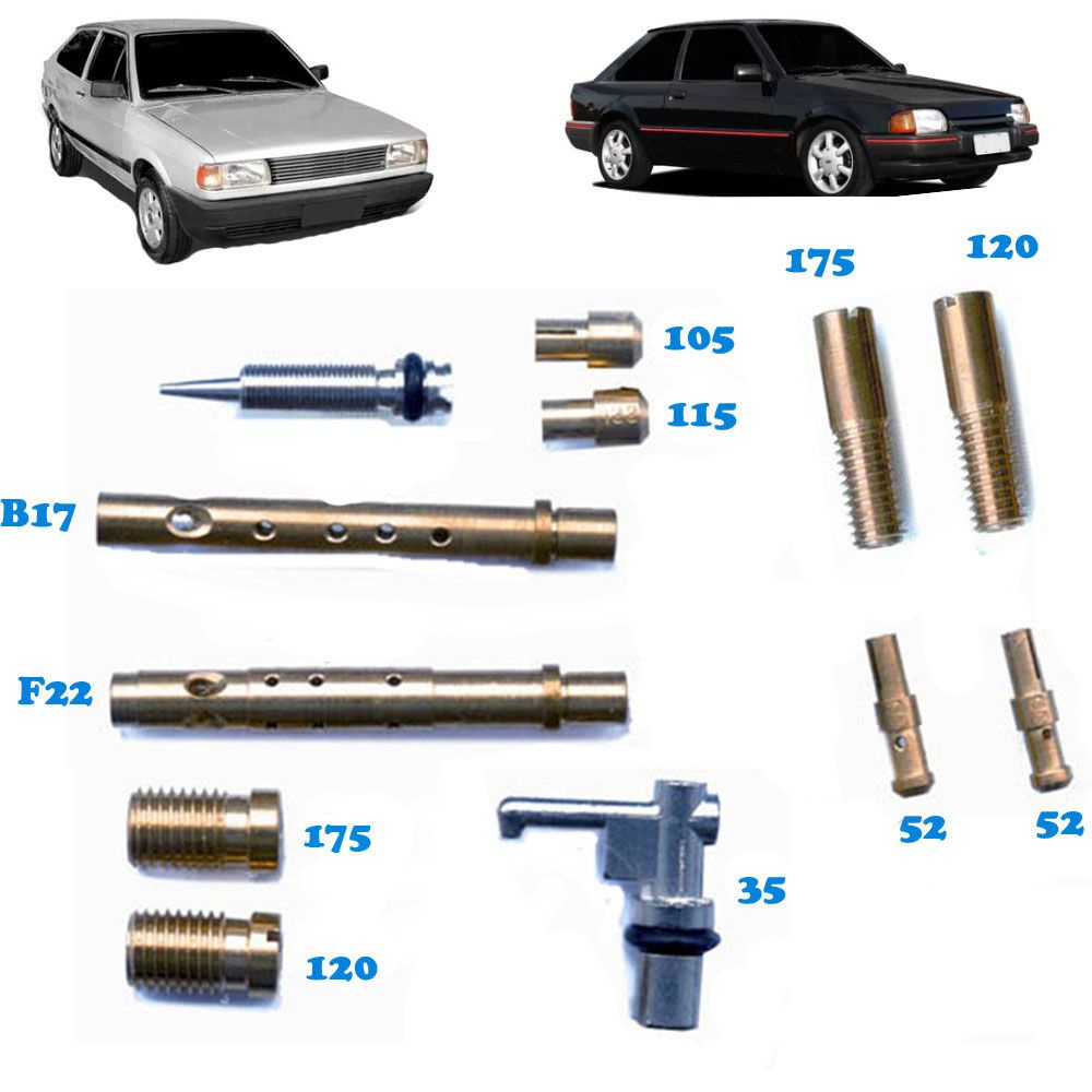 Kit Gicle Carburador Weber 460 Gol 1000 Escort Hobby 1.0 Gasolina 1993 em diante