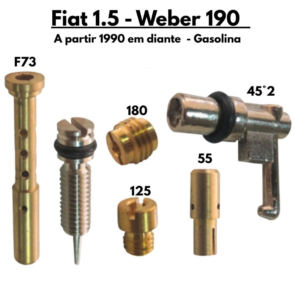 Kit Gicle Carburador Weber 190 Uno Mille 994CC 1991 em diante