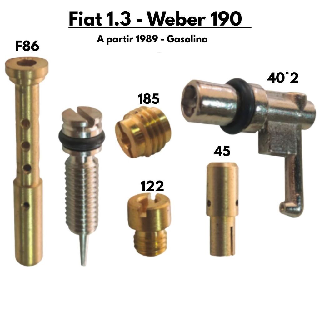 Kit Gicle Carburador Weber 190 Uno Fiorino Elba 1.3 Gasolina