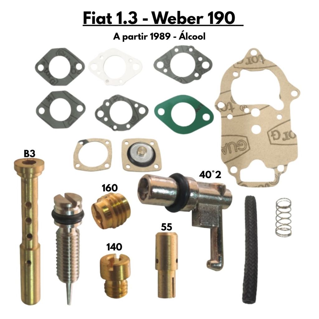 Kit Gicle e Jogo de Juntas Weber 190 Uno Premio 1.3 Álcool 1989 em diante