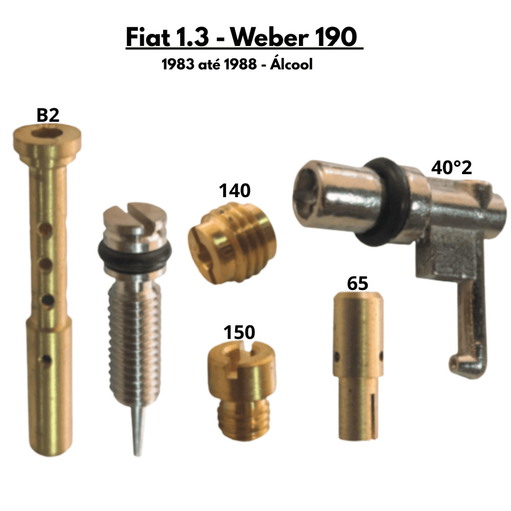 Kit Gicle Carburador Weber 190 Uno Fiorino Elba 1.3 Álcool 1983 até 1988