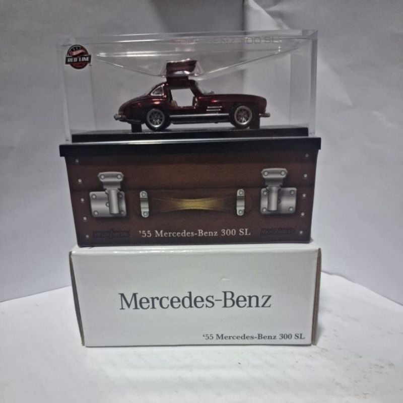 hot wheels 2019 miniatura 1/64 Rlc Red line club 55 Mercedes Benz 300SL pneus de borracha