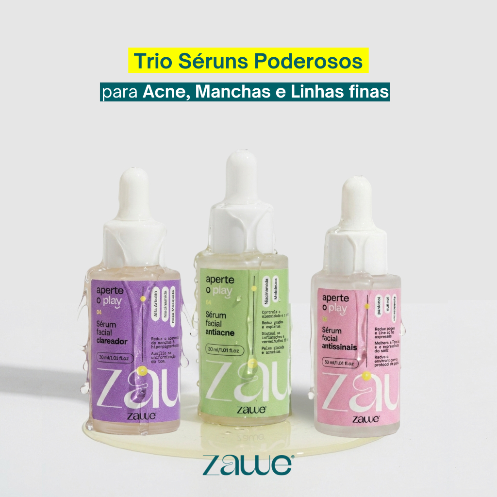 Kit Trio de Serum Facial Antiacne Serum Clareador de Manchas Serum Antissinais