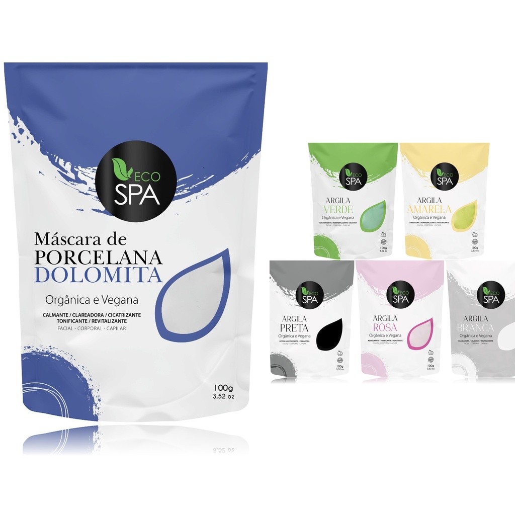 Argilas Kit Cores Variadas e Dolomita - Skin Care - Clareadora Antiacne
