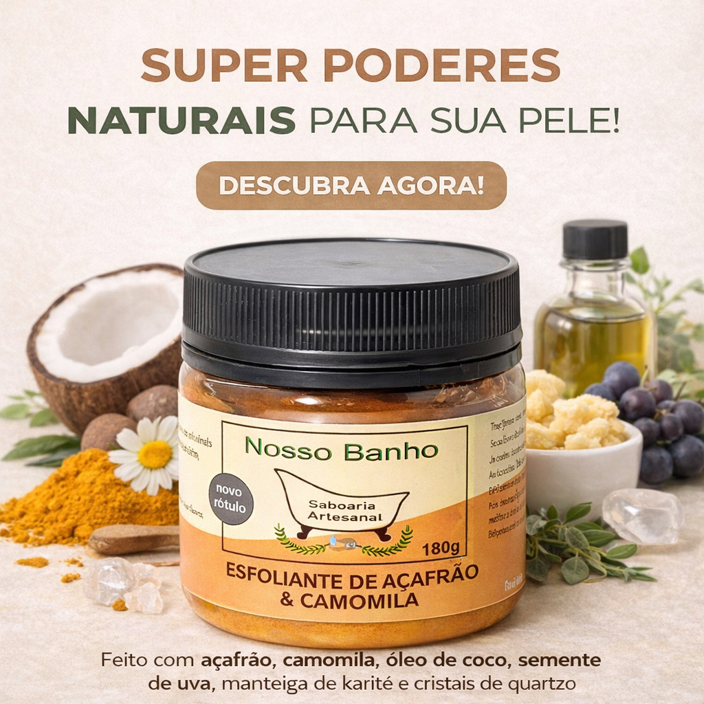 Esfoliante de Açafrão Natural Clareador Antiacne Foliculite