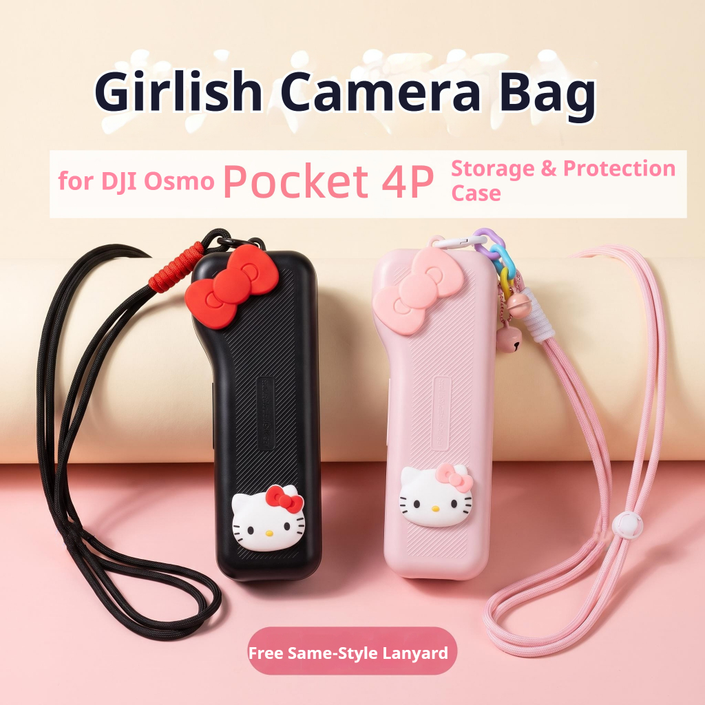 Sunnylife Caixa De Armazenamento Para DJI Osmo Pocket 4P Flip-Open Hard Protective Case E Cordão De Pulso Pescoço Com Sl