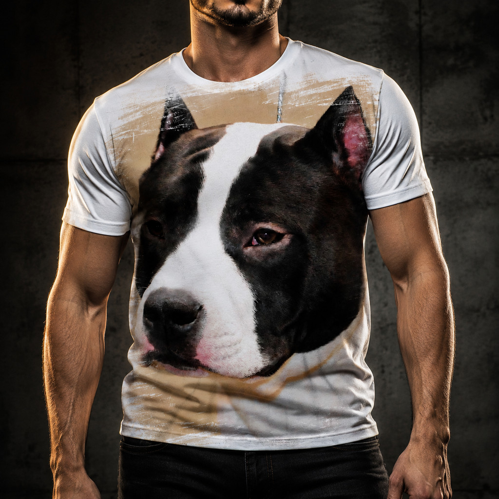Camisa Camiseta Masculina Cachorro Staffordshire Bull Terrier