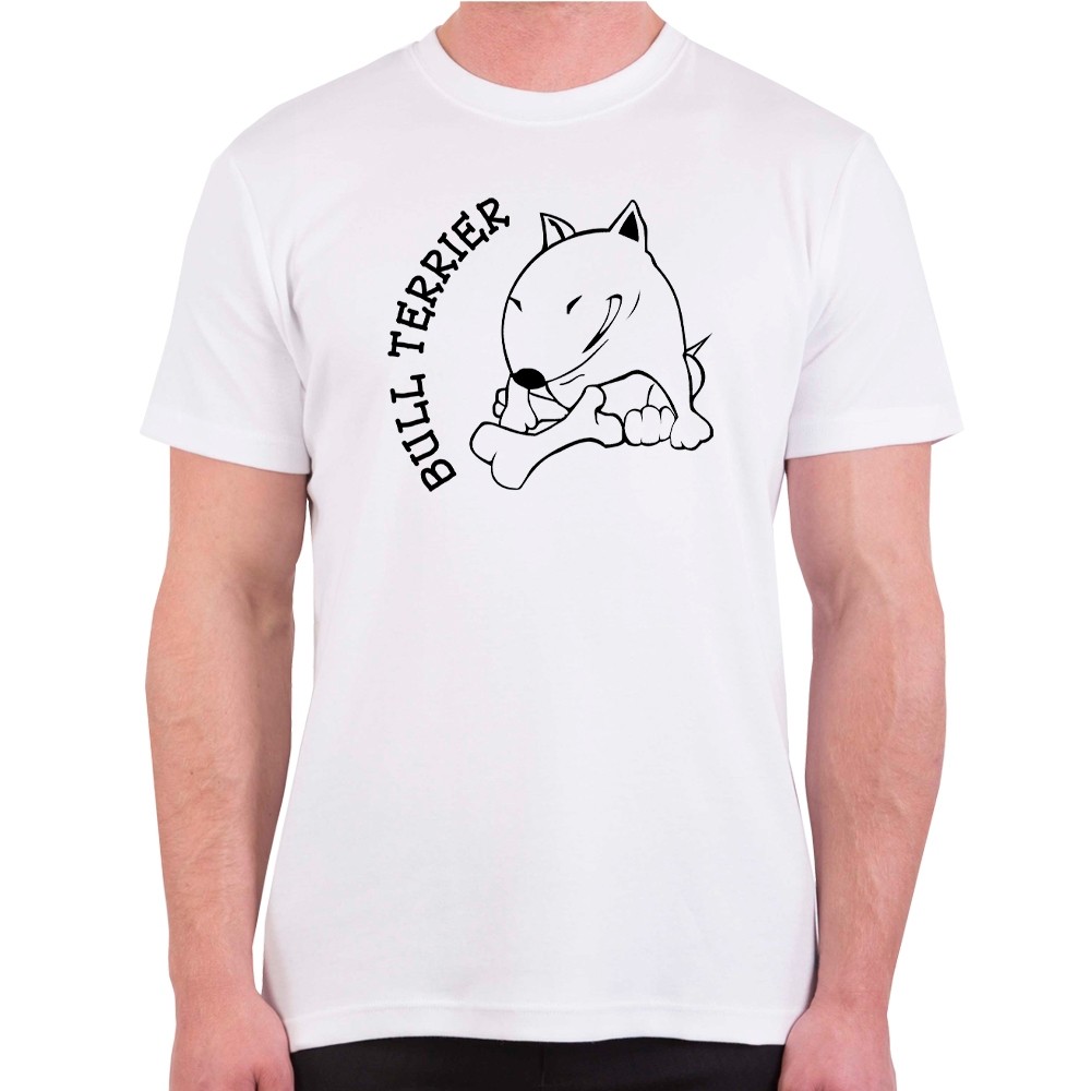 Camiseta Cachorro Bull Terrier Camisa Personalizada Adulto e Infantil