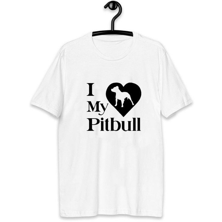 Camiseta T-shirt Premium T-shirt Branco Camiseta Pitbull, Pit Bull Terrier Unissex 02 Envio Rapido Envio Rapido