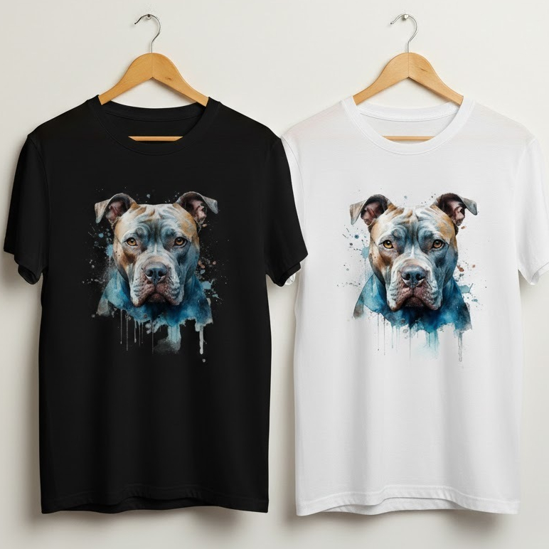 Camiseta Masculina Estampada Cachorro Raça American Pit Bull Terrier Camisa Estimação Blusa Pitbull