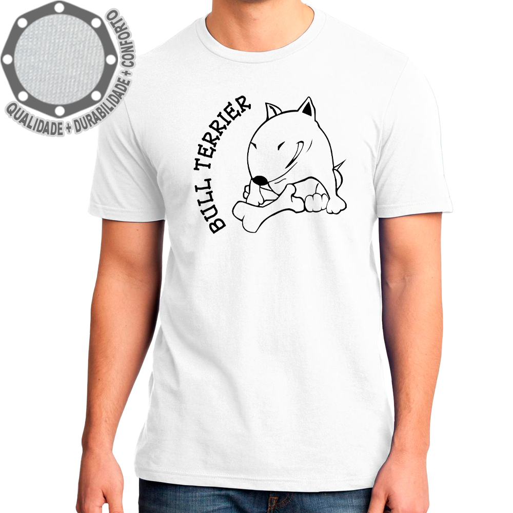 Camiseta Cachorro Bull Terrier Camisa Personalizada Aniversario Festa Evento Infantil Juvenil Adulto
