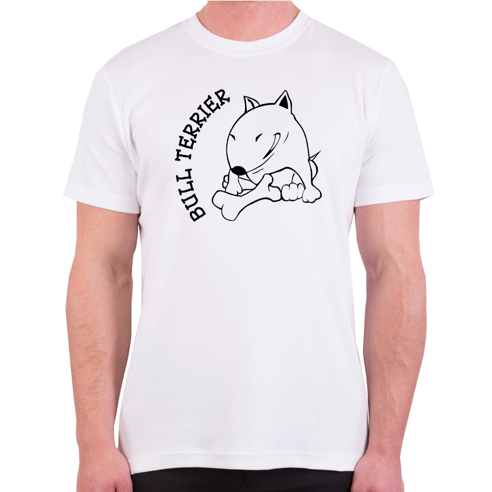 Camiseta Cachorro Bull Terrier Camisa Personalizada Adulto e Infantil