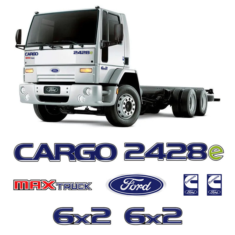 Kit Adesivos Cargo 2428e Max Truck 6x2 Emblema Caminhão Ford Genérico