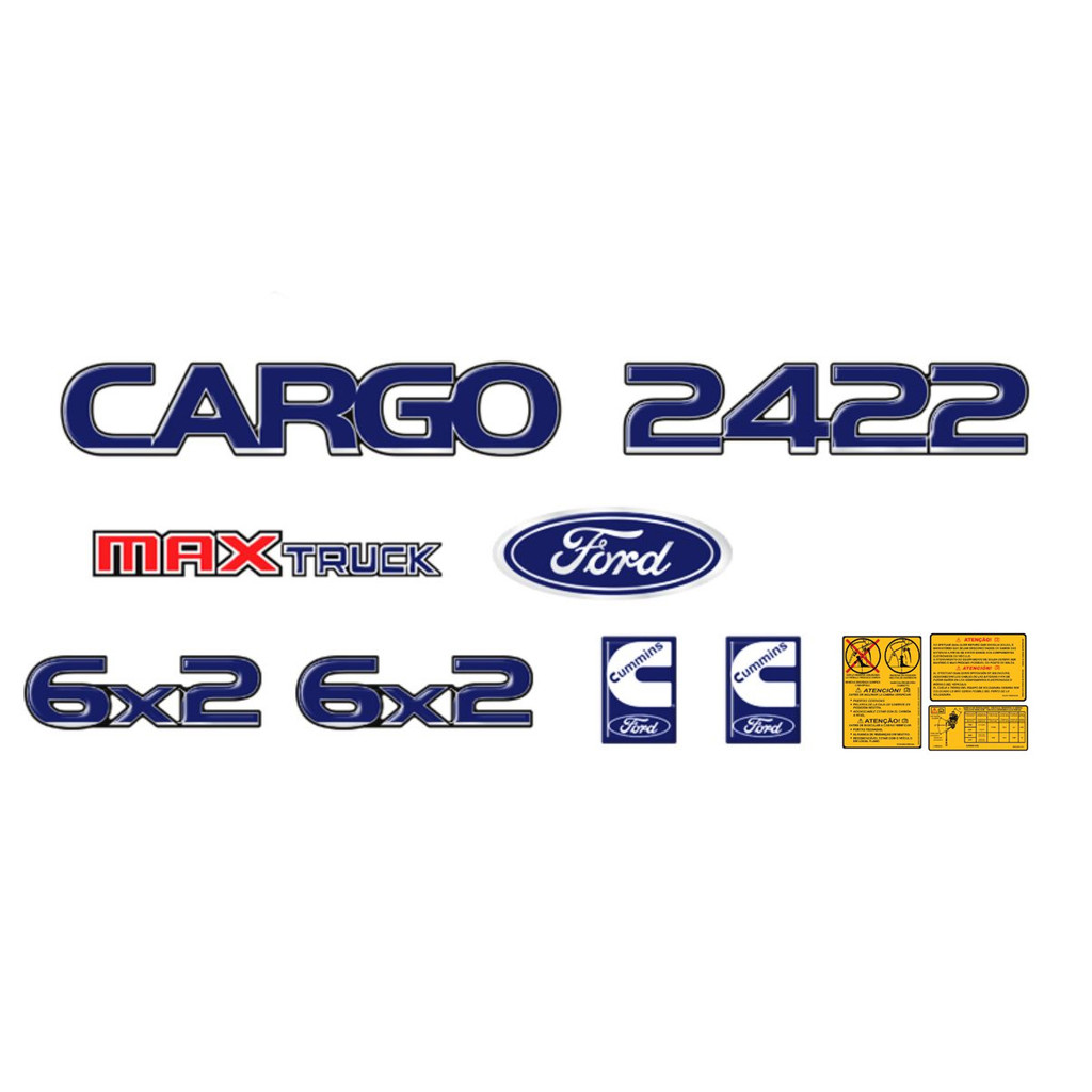 Kit Adesivos Cargo 2422 Max Truck 6x2 Emblema Caminhão Ford Genérico