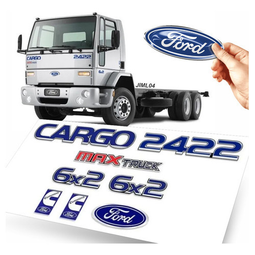 Adesivos Cargo 2422 Max Truck 6x2 Emblema Caminhão Ford Kit