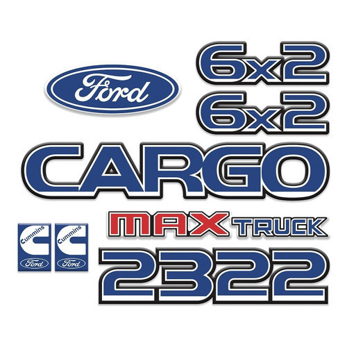 Kit Adesivo Emblema Resinado Ford Cargo 2322e Max Truck 6x2