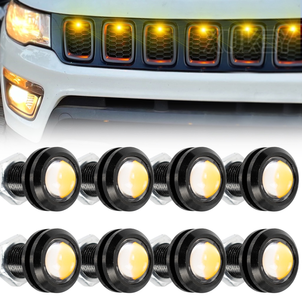 8 pcs/Set Led Eagle Car Eye Light Auto Truck Para Ford Suv Raptor Estilo 12V DC Amber Carro Kit De Grade De Iluminação De Alta Qualidade