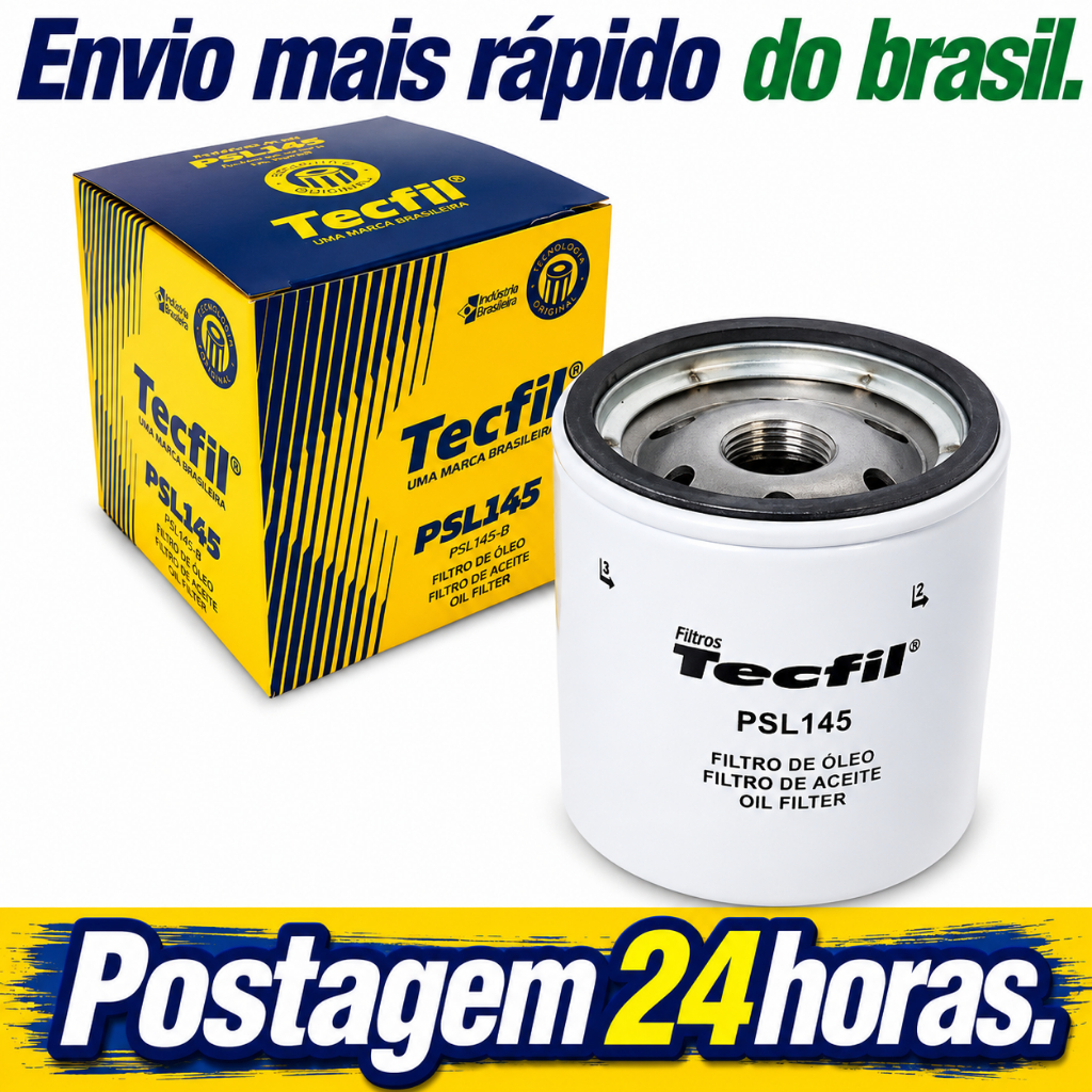 Filtro de Óleo Tecfil PSL145 CHERY, CHRYSLER, DAIHATSU, FORD, SUZUKI, CATERPILLAR, FREIGHTLINER, INTERNATIONAL TRUCK