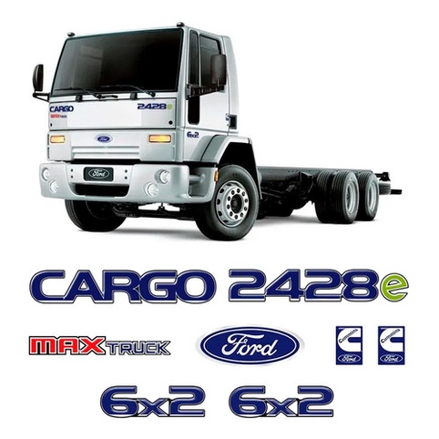 Kit Adesivo Emblema Caminhão Ford Cargo 2428 Max Truck